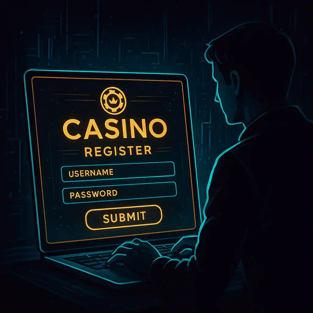 Player registering a new Bigclash account on a laptop